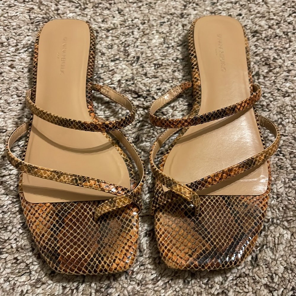 7 snakeskin sandals Banana Republic